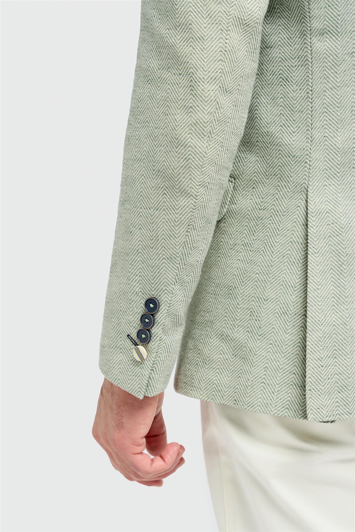 Bodina: Sage Herringbone Blazer