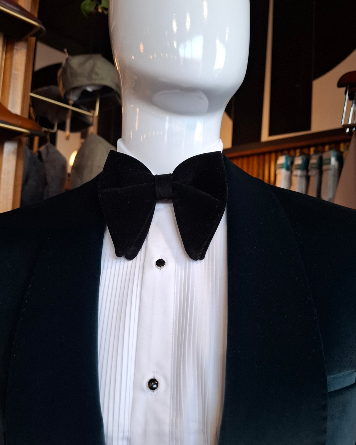 Over-sized Black Velvet Bowtie