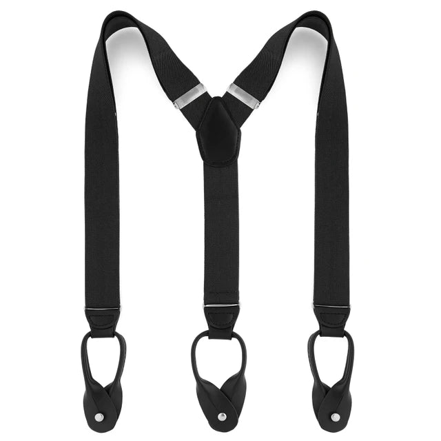 Buttoned Suspenders in Black