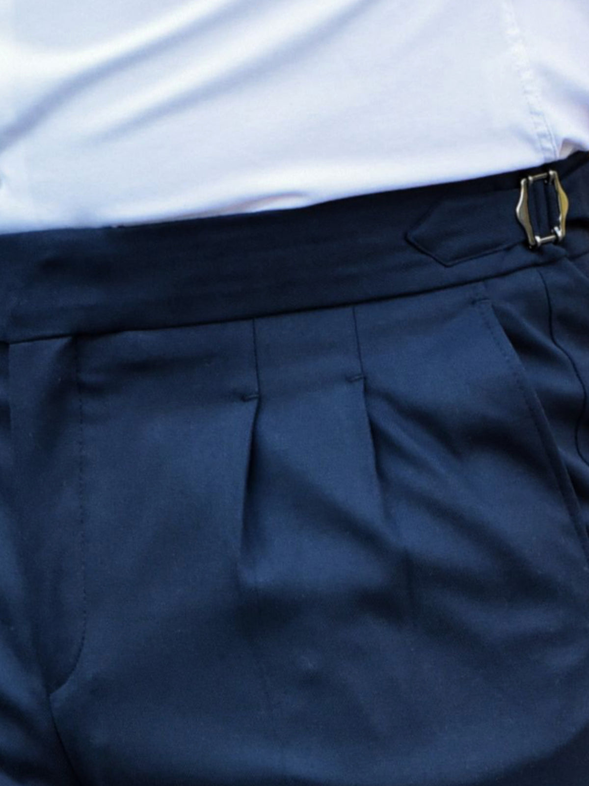 Badger: Navy Pleated Sartorial Trousers
