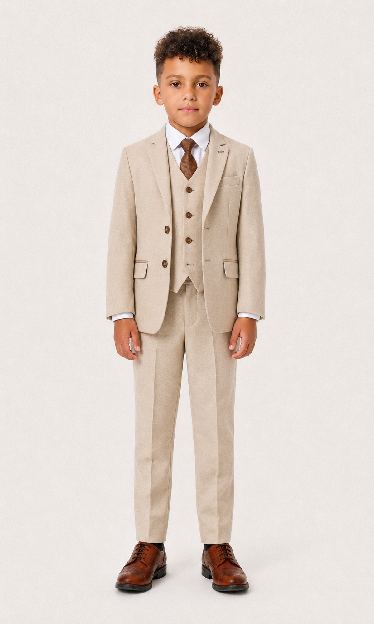 Belmont Boys: Beige 3-Pc Suit