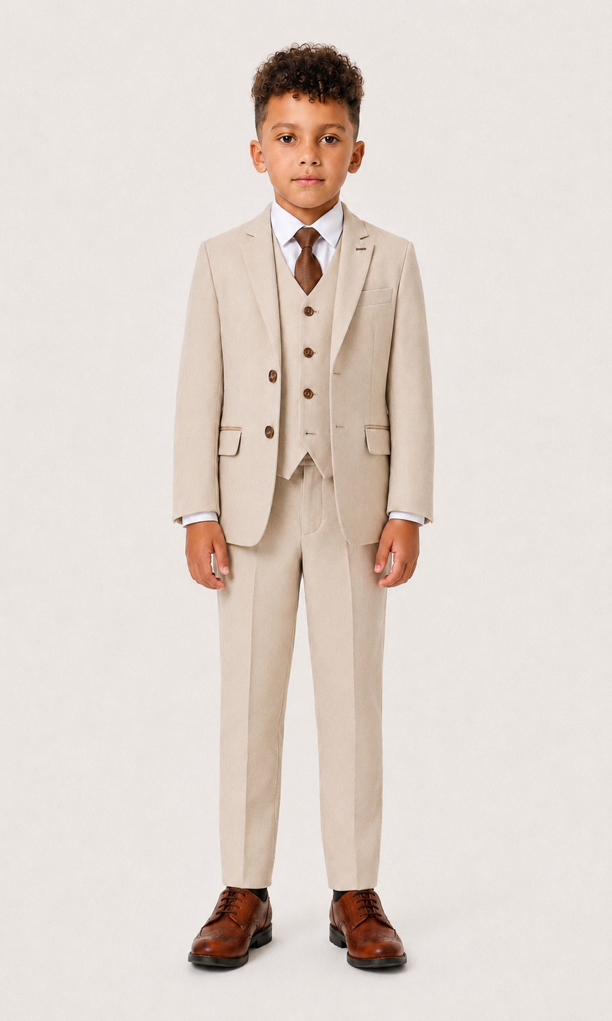 Belmont Boys: Beige 3-Pc Suit