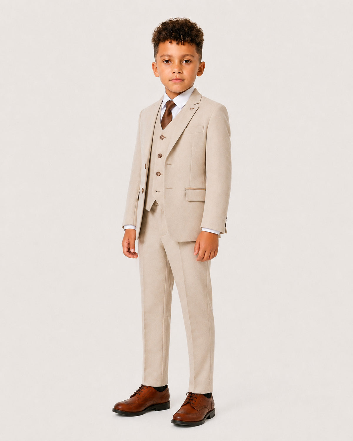 Belmont Boys: Beige 3-Pc Suit