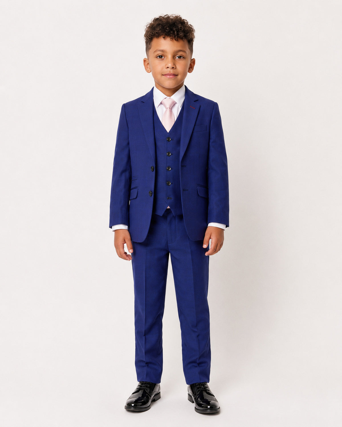 Boys Mark: Navy Check 3-Pc Suit