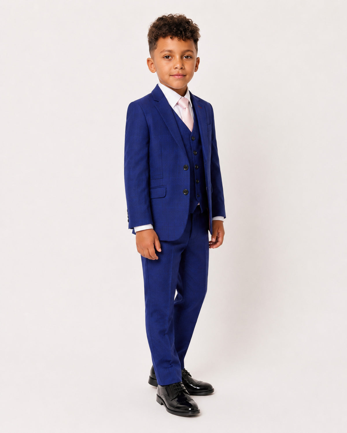 Boys Mark: Navy Check 3-Pc Suit