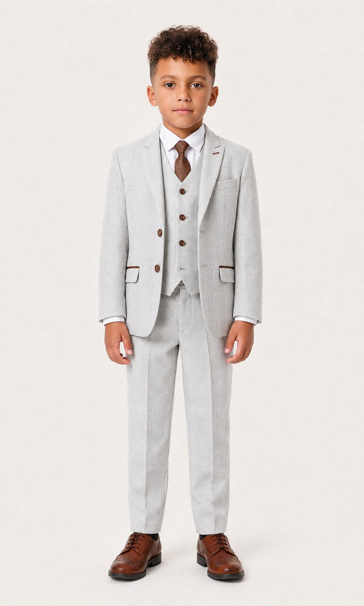 Boys Mark: Stone Check 3-Pc Suit