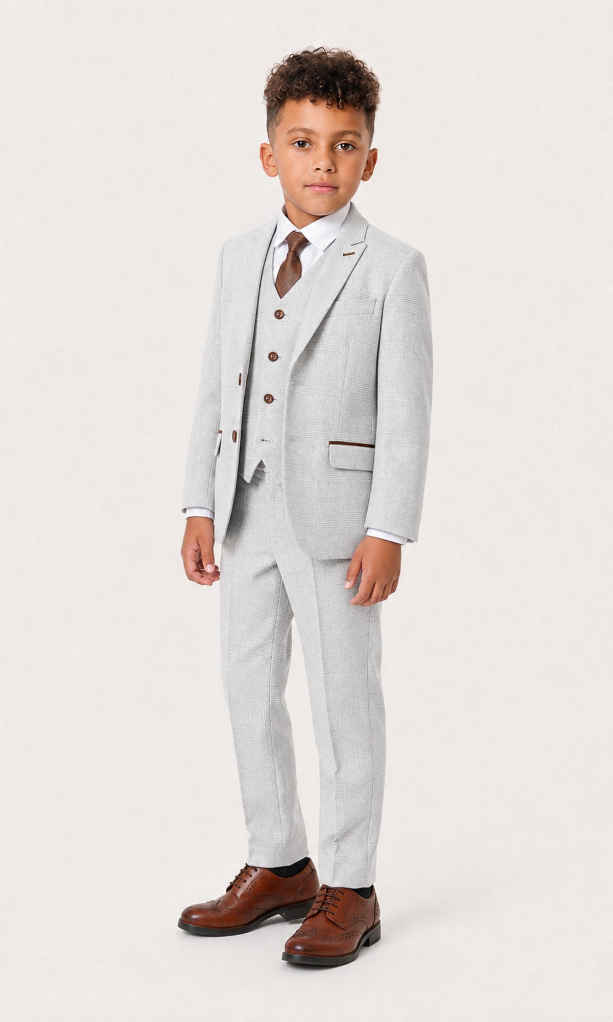 Boys Mark: Stone Check 3-Pc Suit