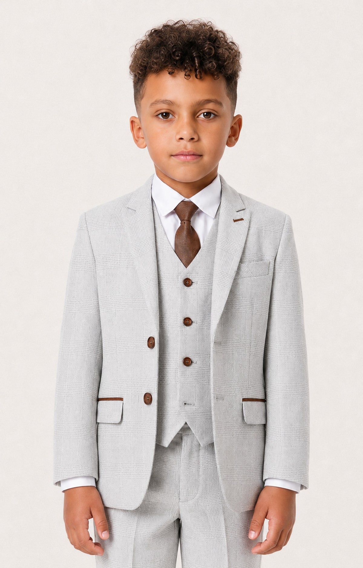Boys Mark: Stone Check 3-Pc Suit