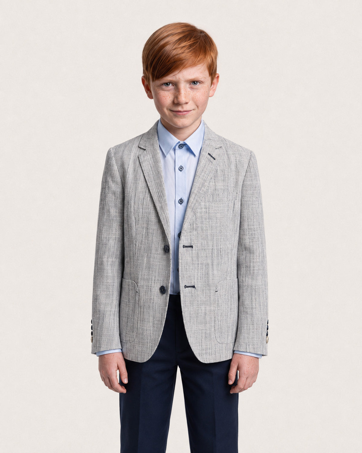Boys Jamie: Linen Stone Blazer