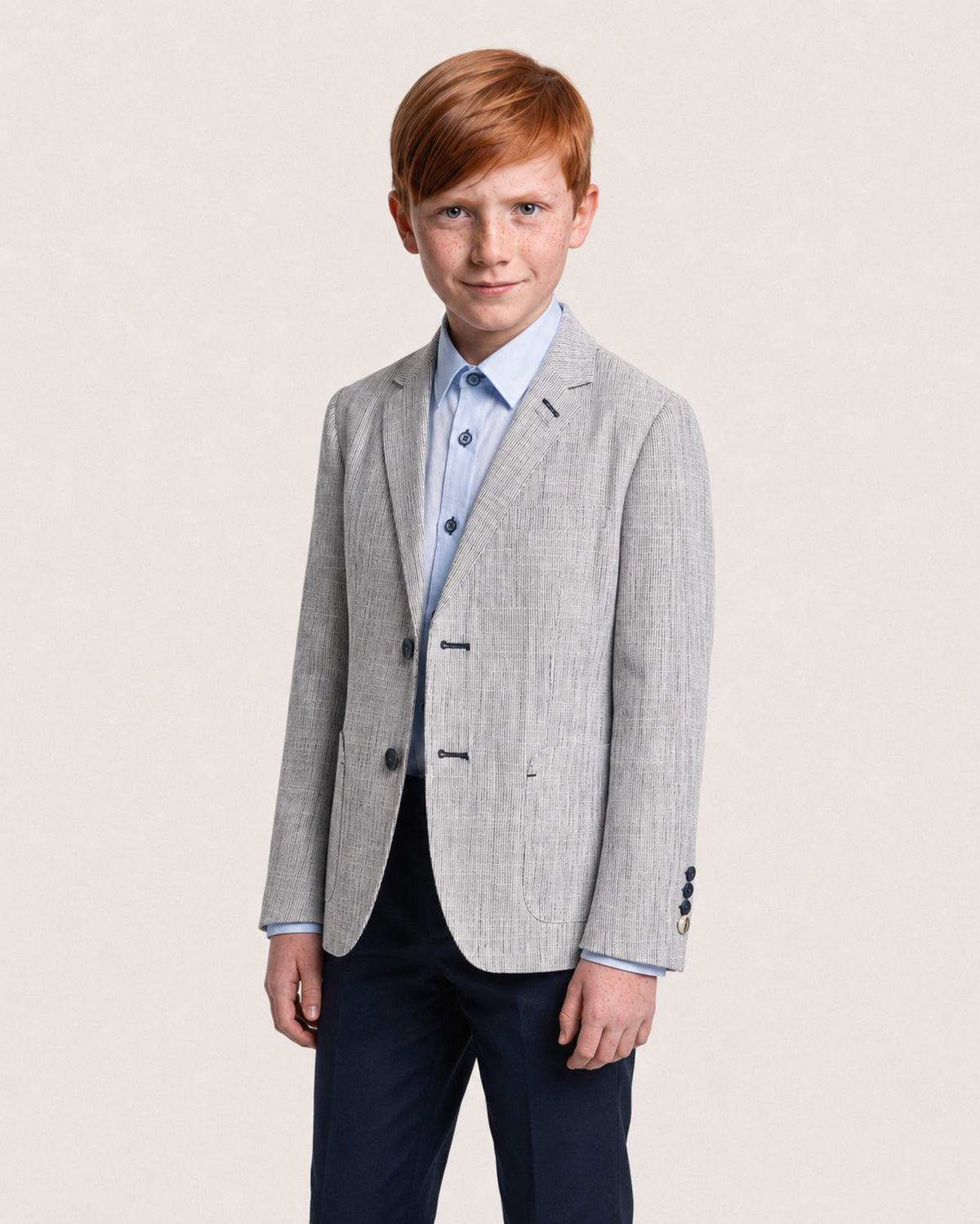 Boys Jamie: Linen Stone Blazer