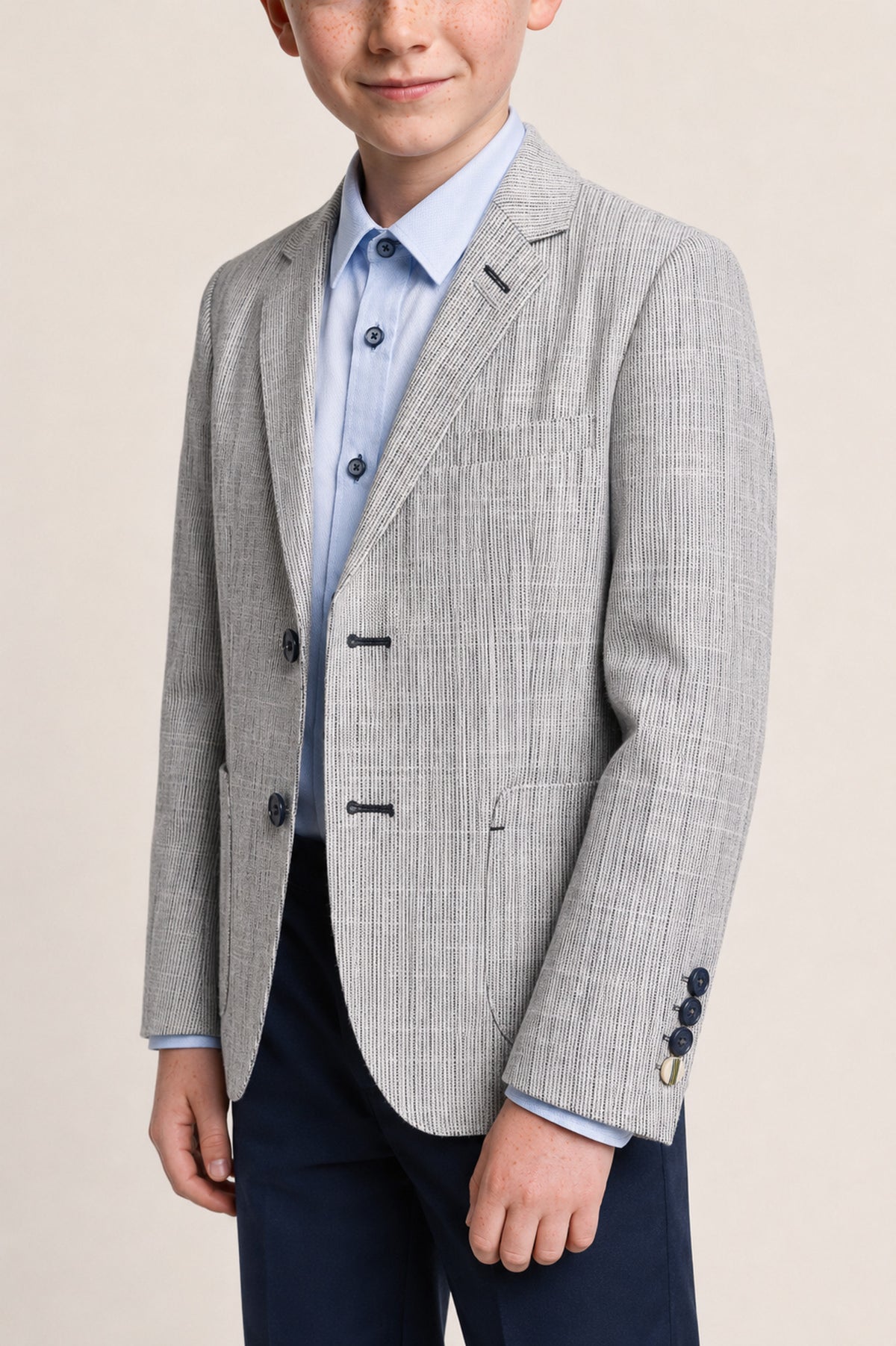 Boys Jamie: Linen Stone Blazer