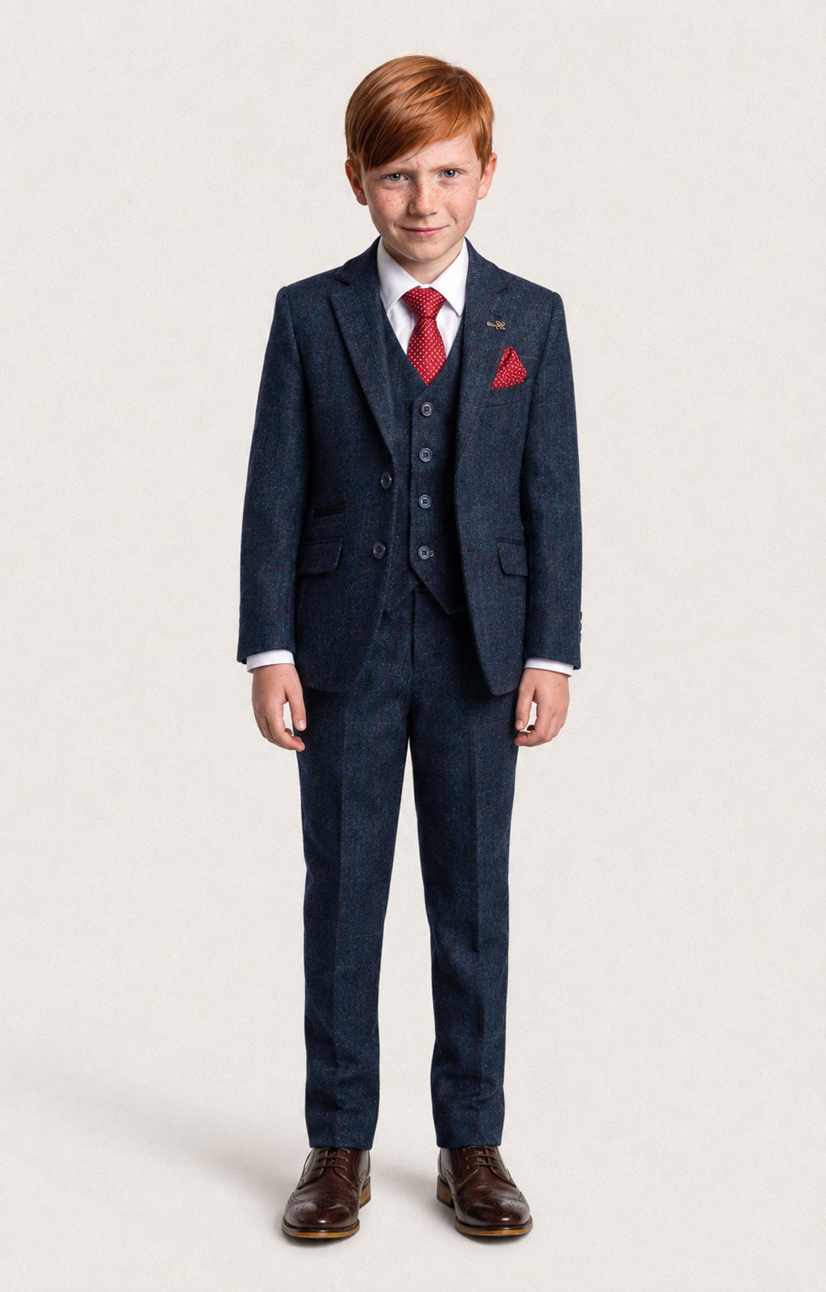 Carnegie Boys: Blue Tweed 3-Pc Suit