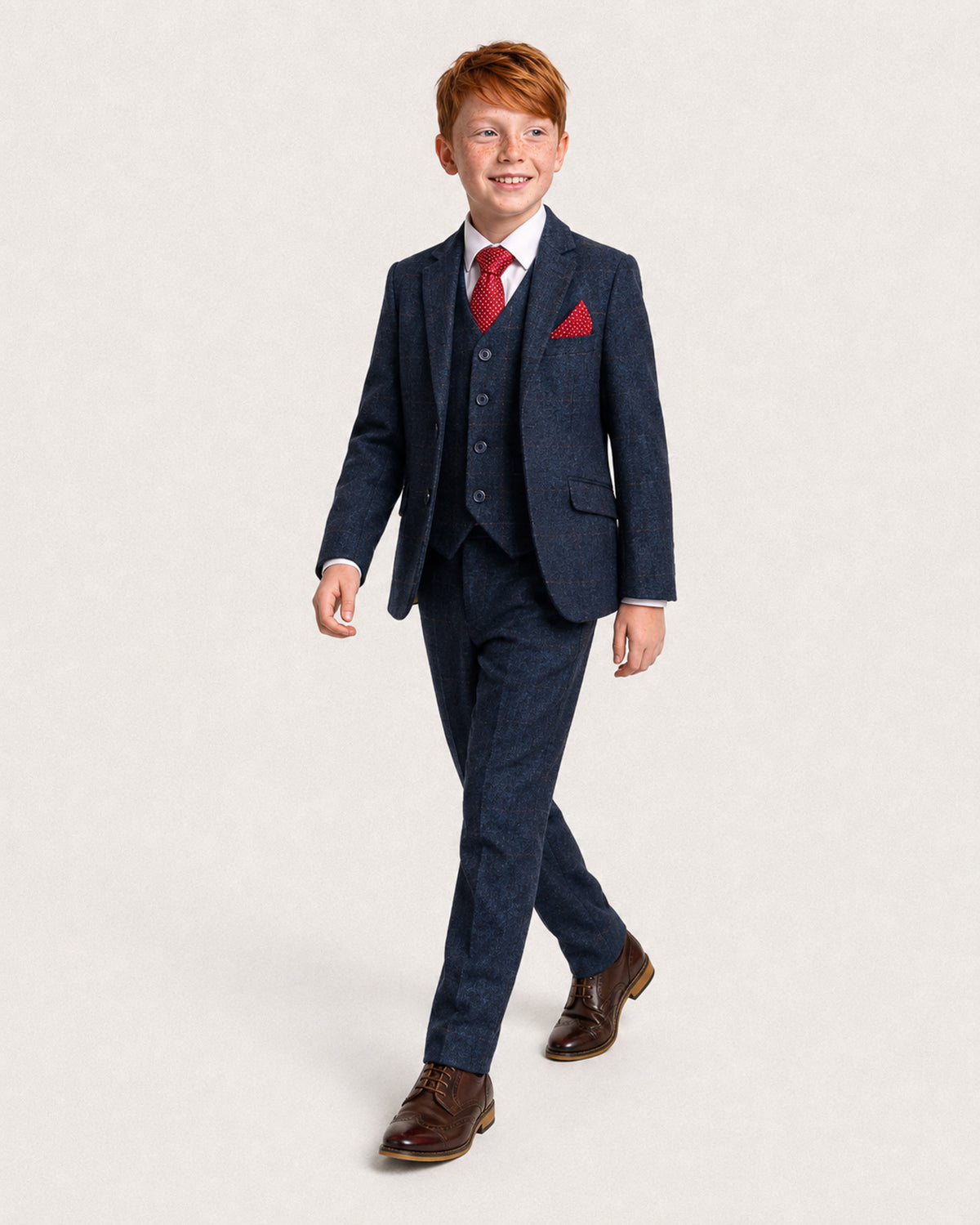 Carnegie Boys: Blue Tweed 3-Pc Suit