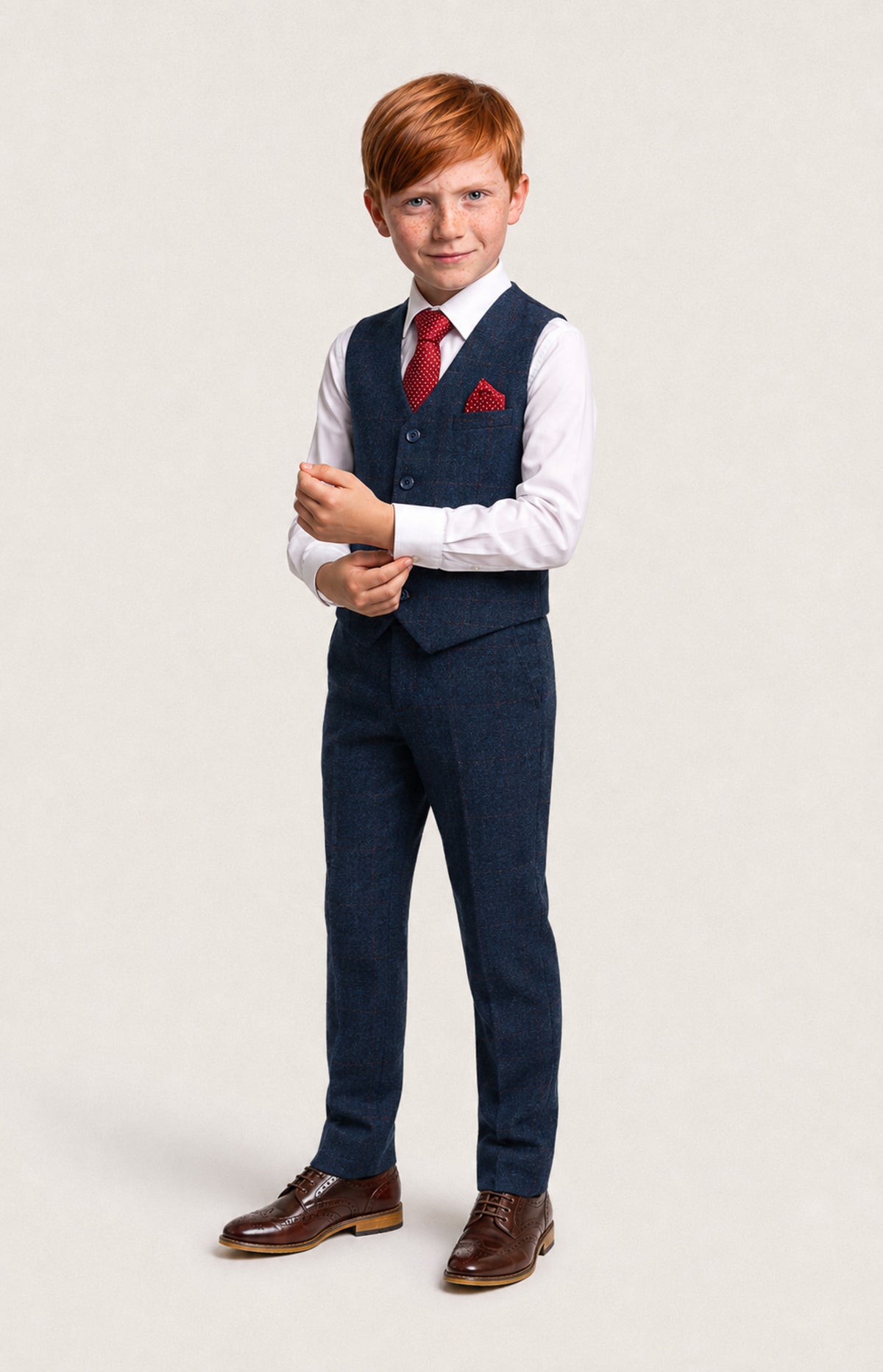 Carnegie Boys: Blue Tweed 3-Pc Suit
