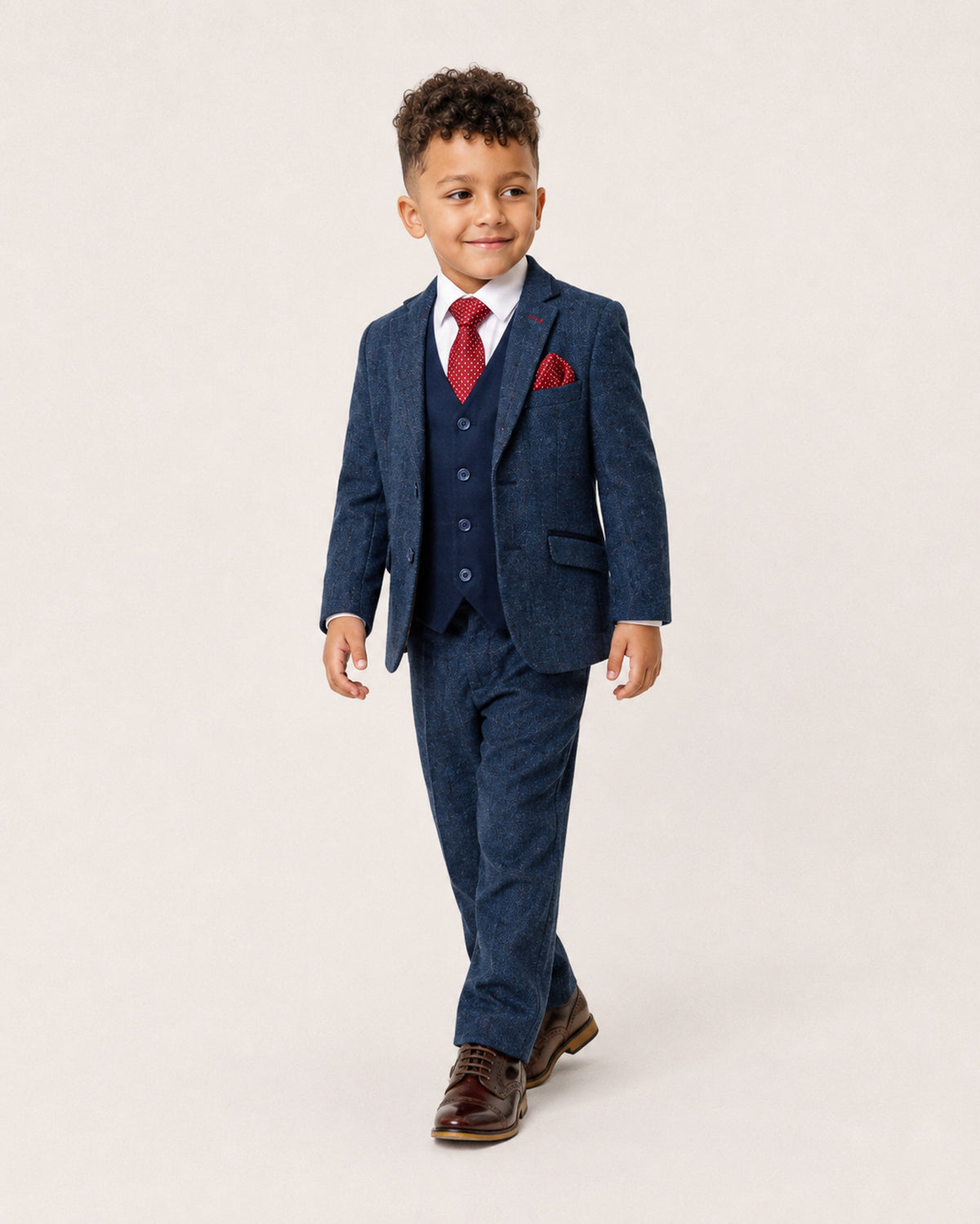 Carnegie Boys: Blue Tweed 3-Pc Suit