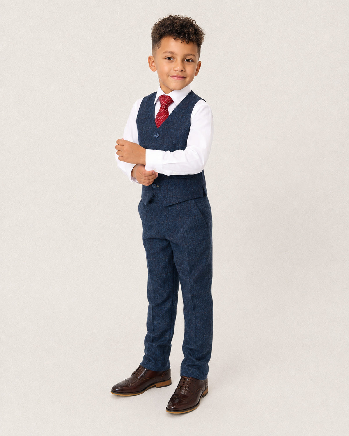 Carnegie Boys: Blue Tweed 3-Pc Suit