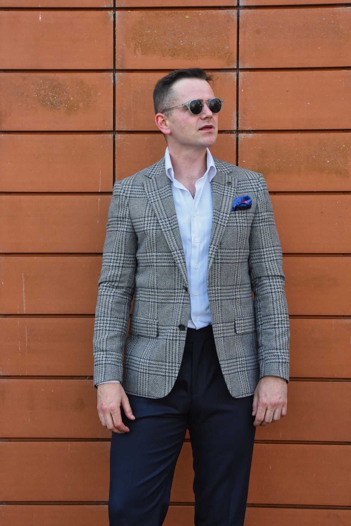 Goose: Grey Check Blazer