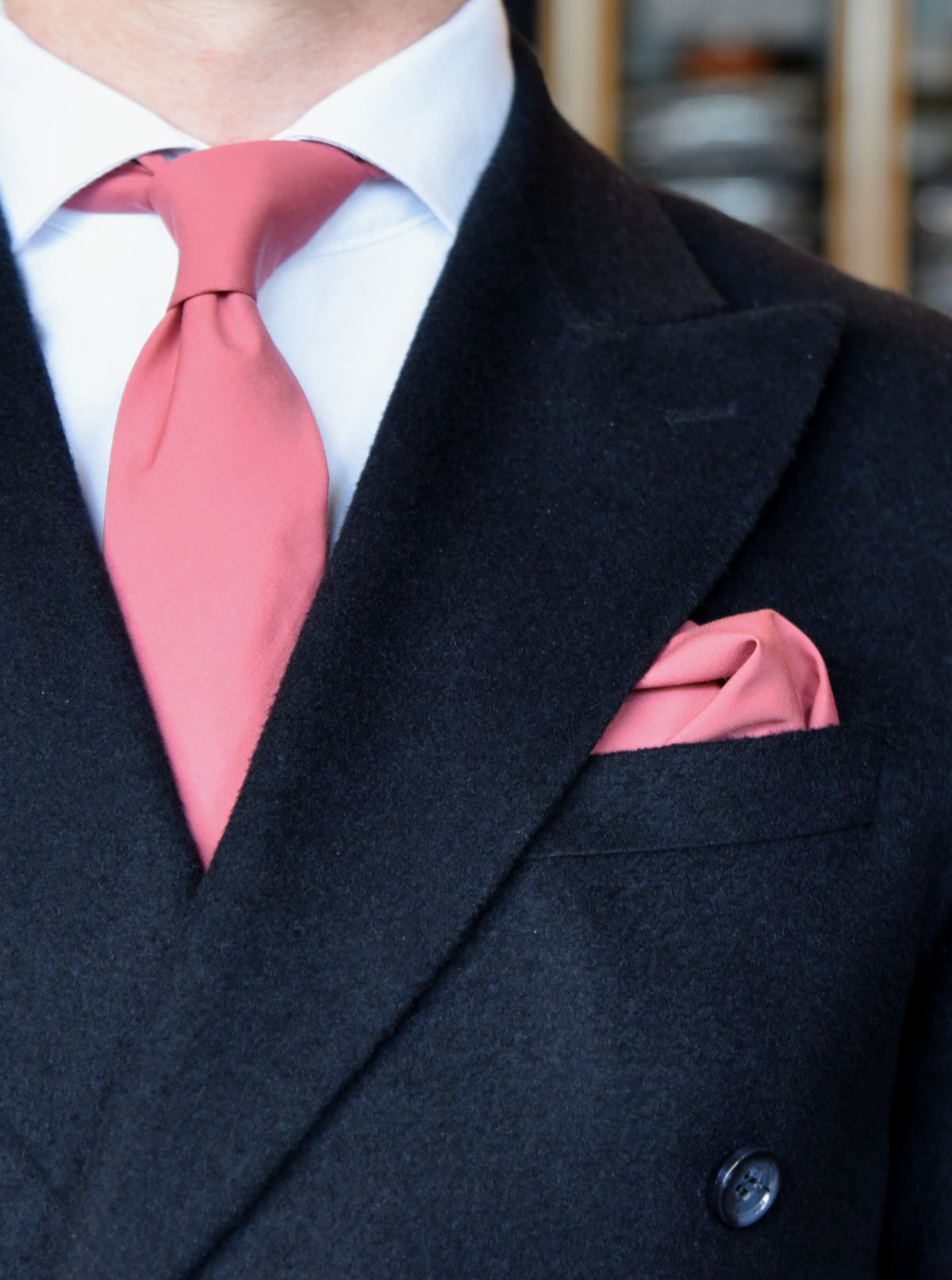 Blush Pink Tie & Pocket Square Set