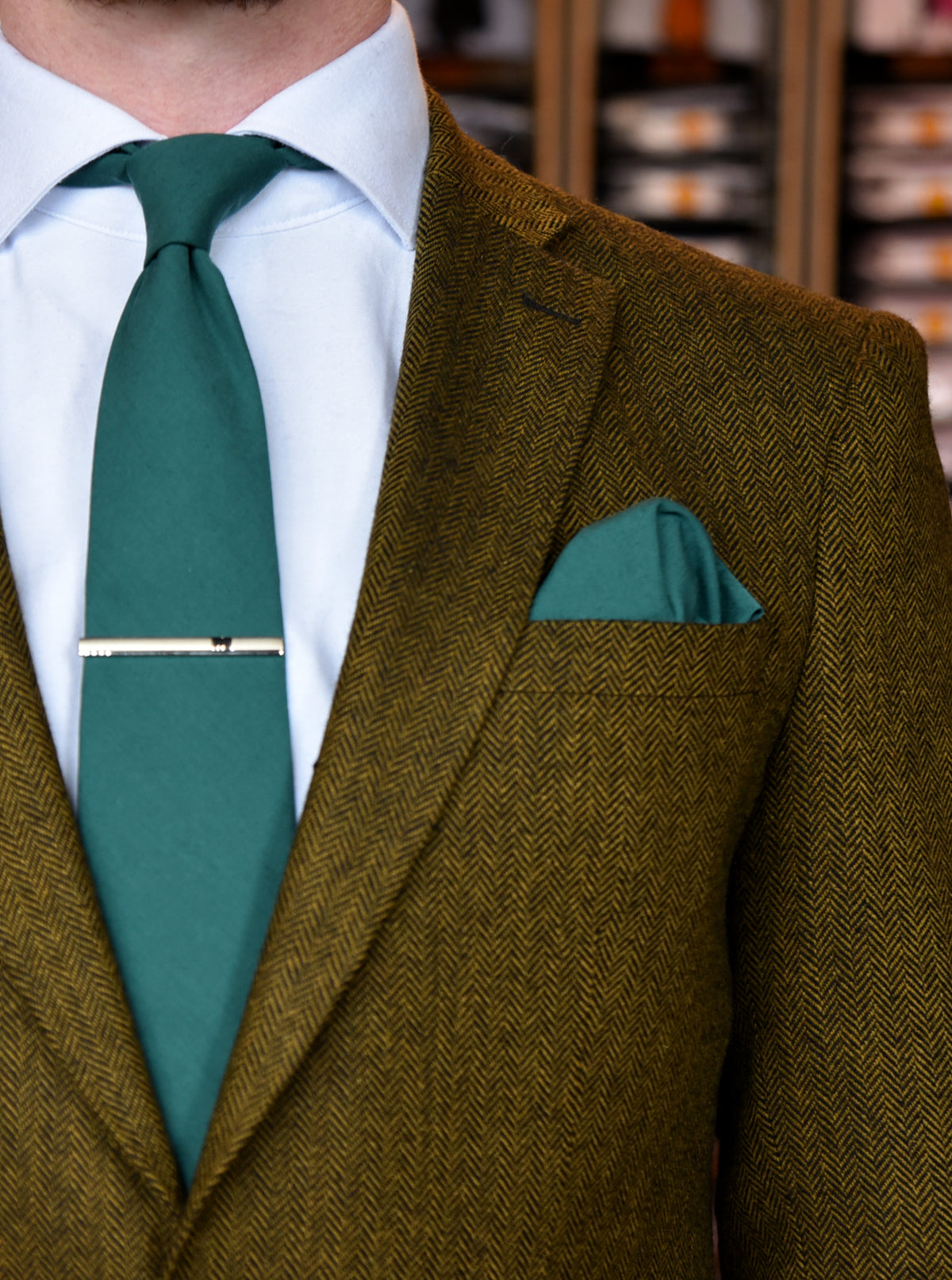 Forest Green Tie & Pocket Square Set