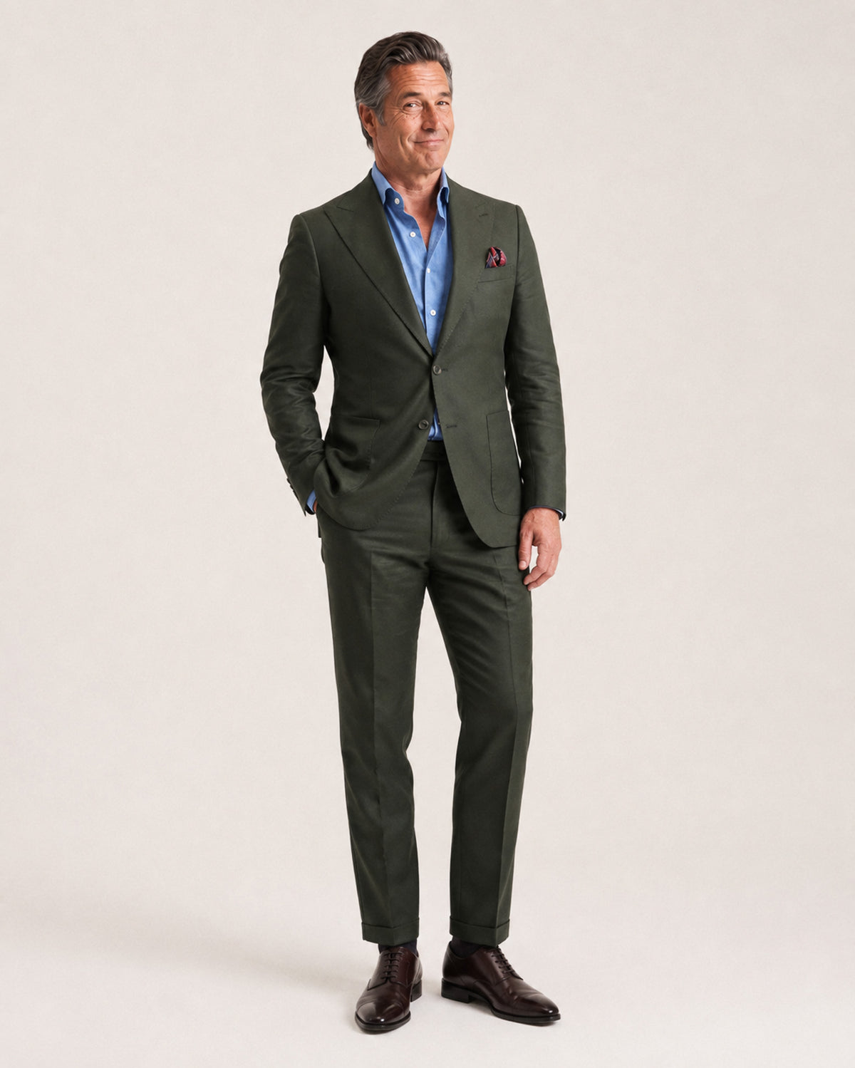 Hank: Green 2-Pc Linen Suit