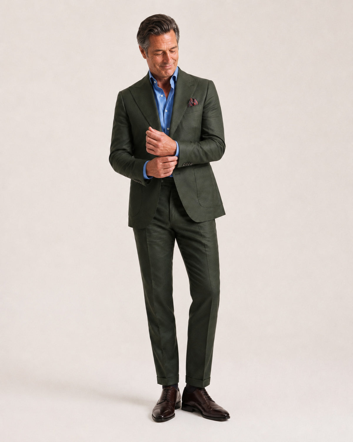 Hank: Green 2-Pc Linen Suit