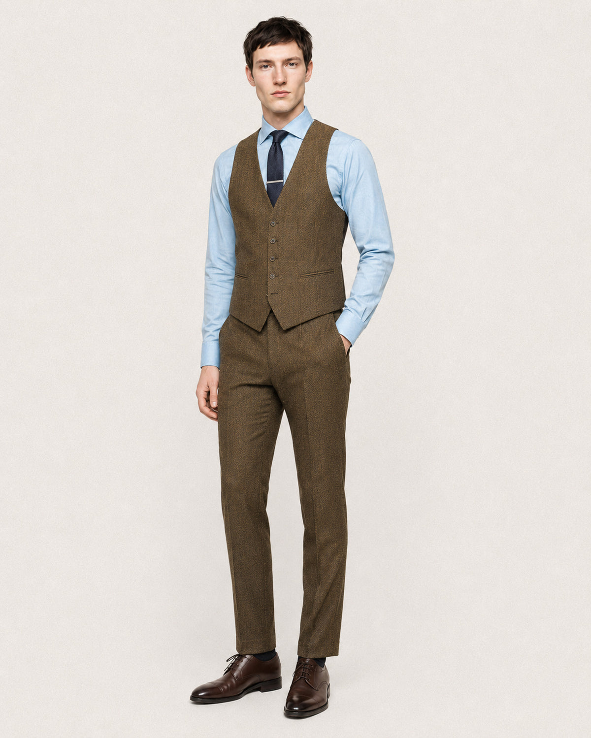 Harding: Brown Tweed 3-Pc Suit