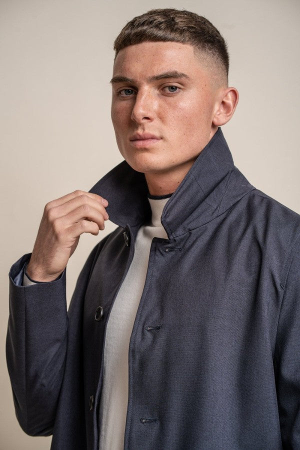 Brando: Navy Mac Coat