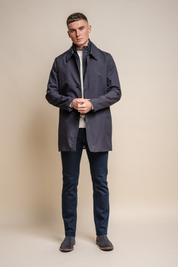 Brando: Navy Mac Coat