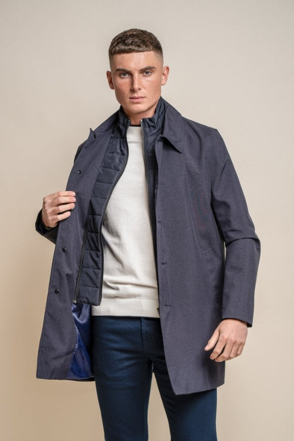 Brando: Navy Mac Coat
