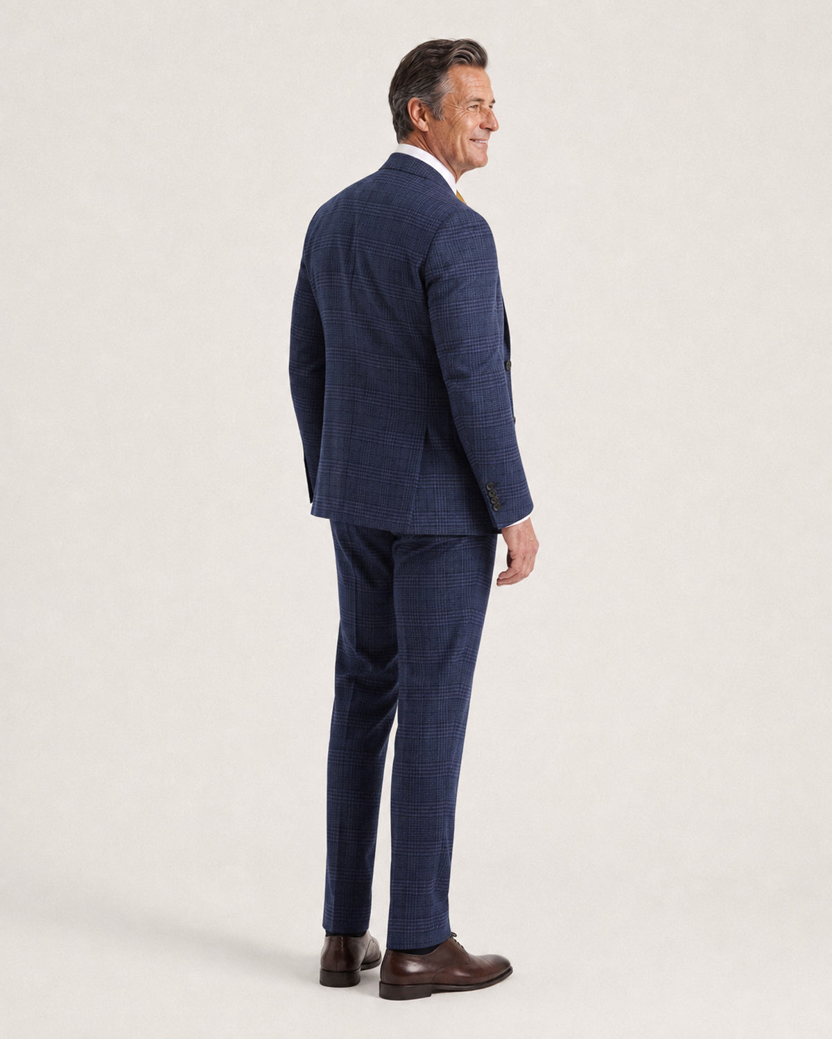 McDonagh: Navy Wool Check 3-Pc Suit