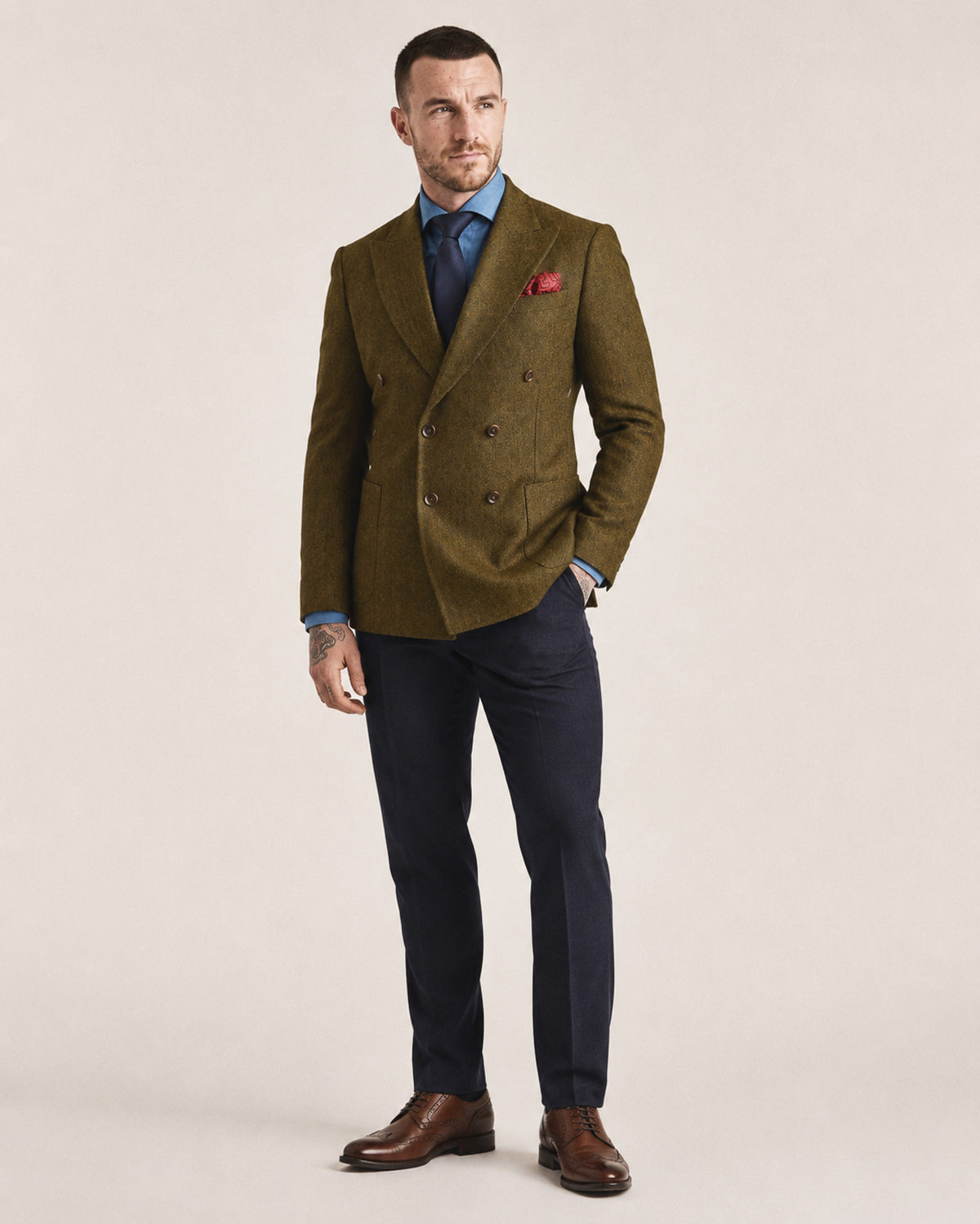 McGahern: Brown & Navy Wool 2-Pc Suit