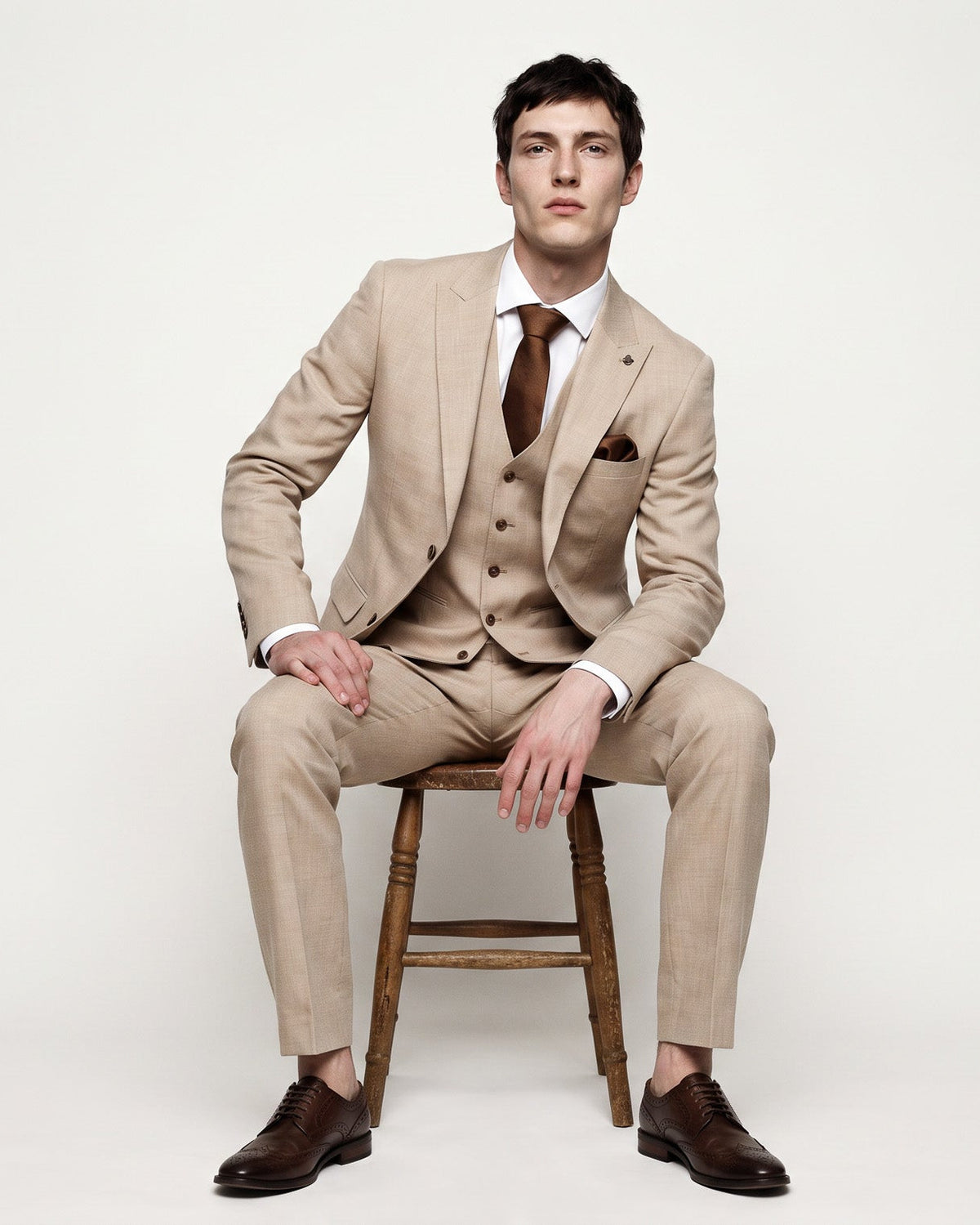 Kurt: Cream 3-Pc Suit