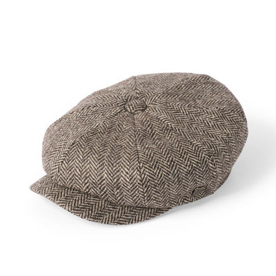 Rothbury: Light Brown Tweed Bakerboy Cap