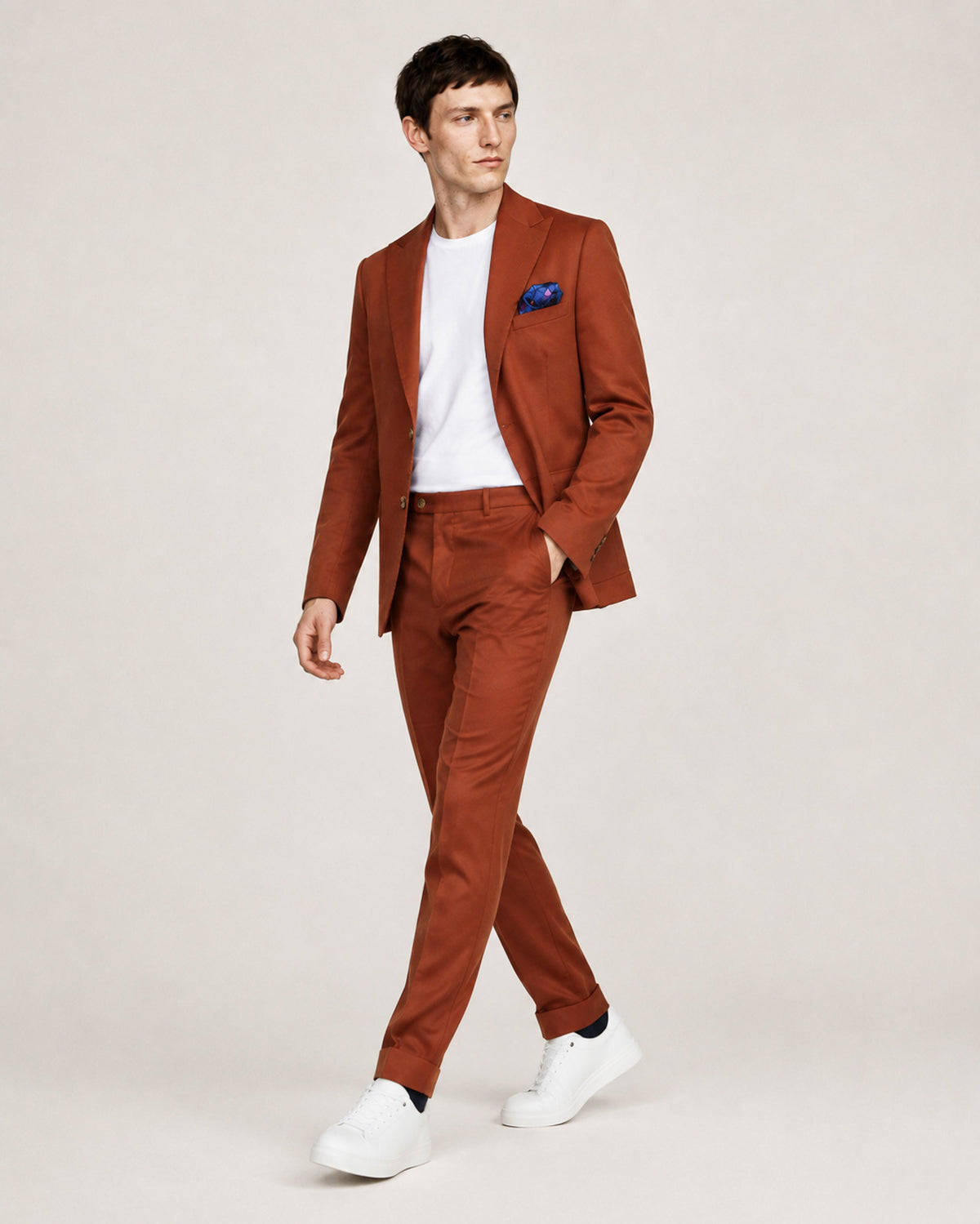 Nelson: Rust Brown 2-Pc Tencel Suit