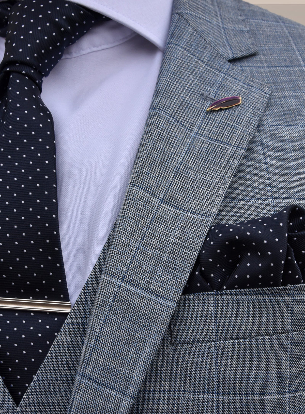 Ozark: Light Grey Check 3-Pc Suit
