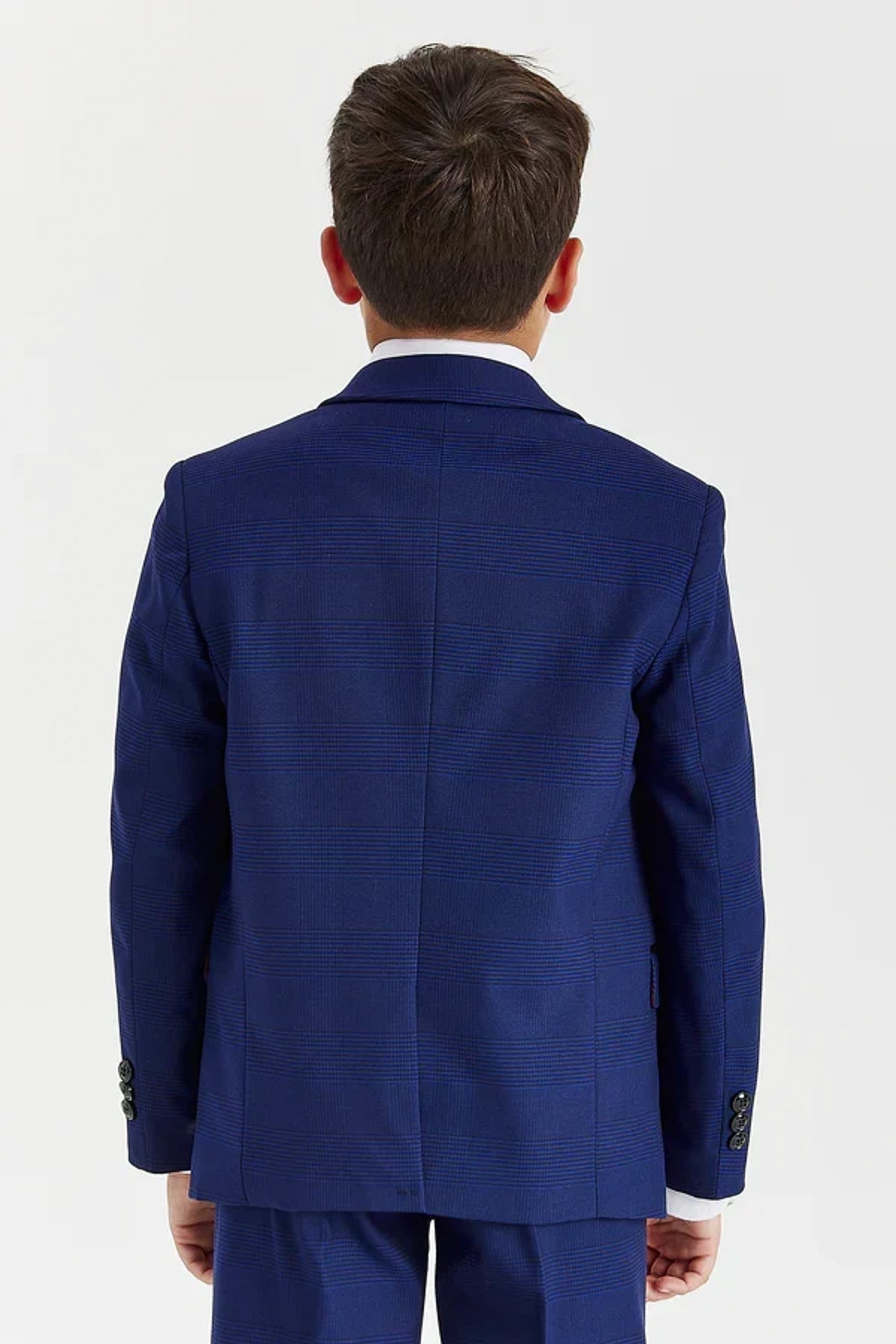 Boys Mark: Navy Check 3-Pc Suit