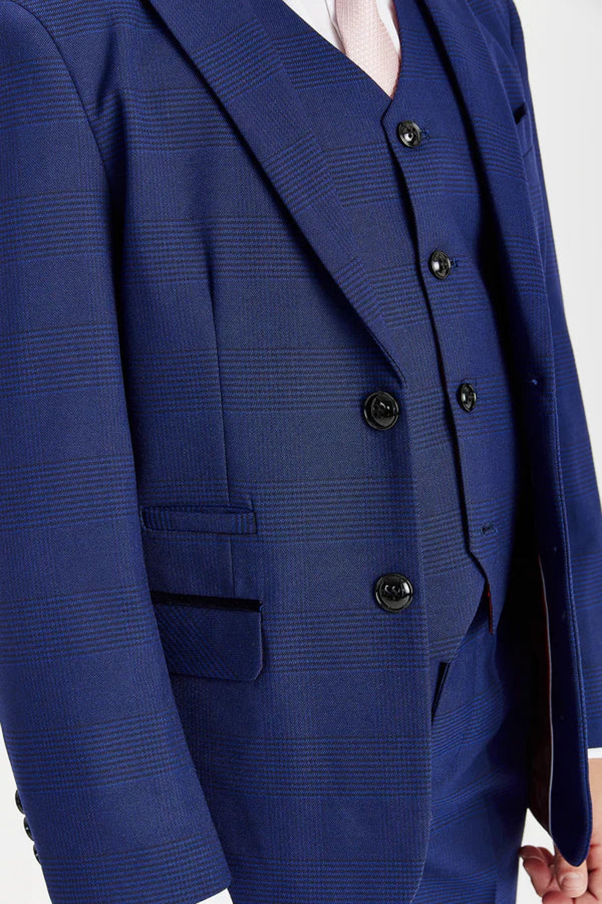 Boys Mark: Navy Check 3-Pc Suit