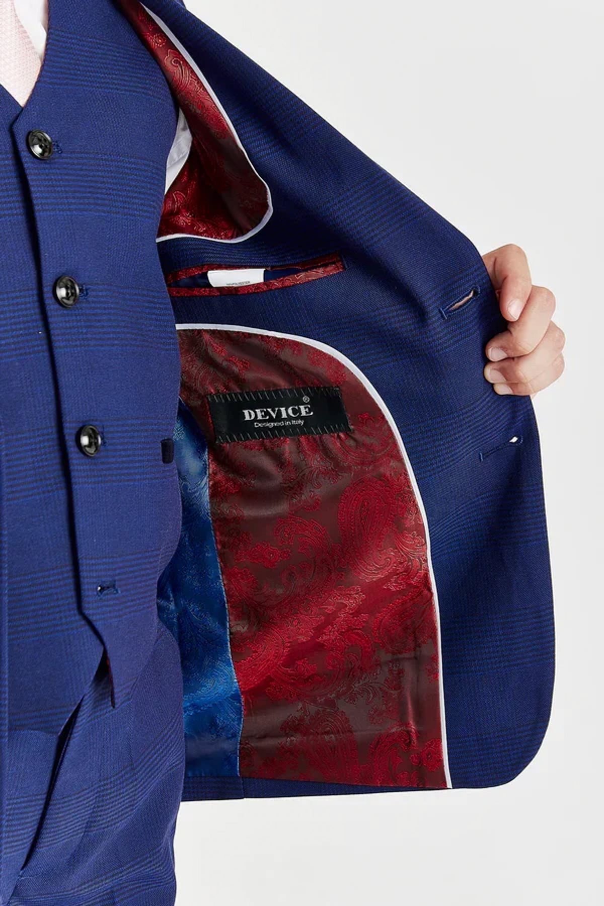 Boys Mark: Navy Check 3-Pc Suit