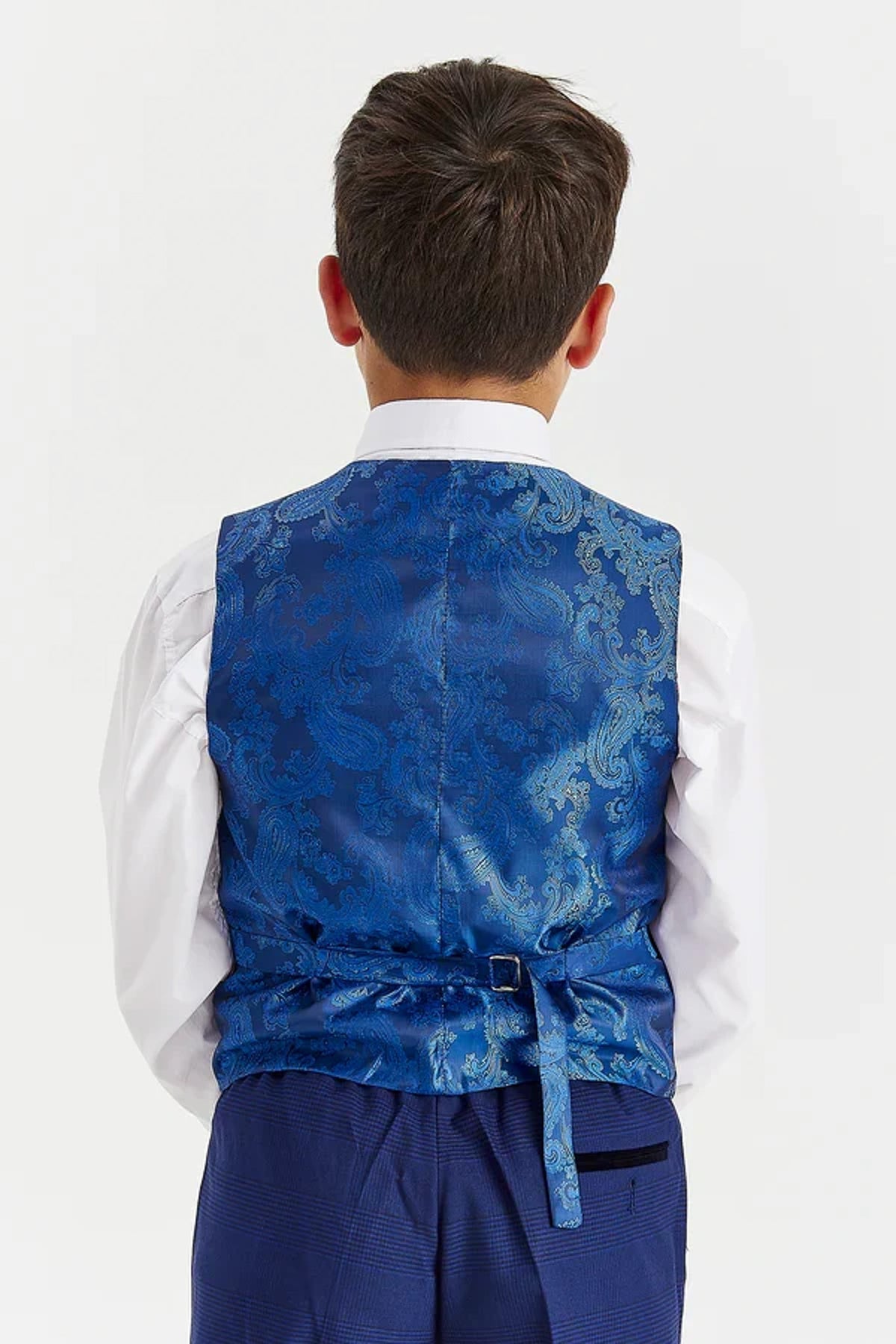 Boys Mark: Navy Check 3-Pc Suit