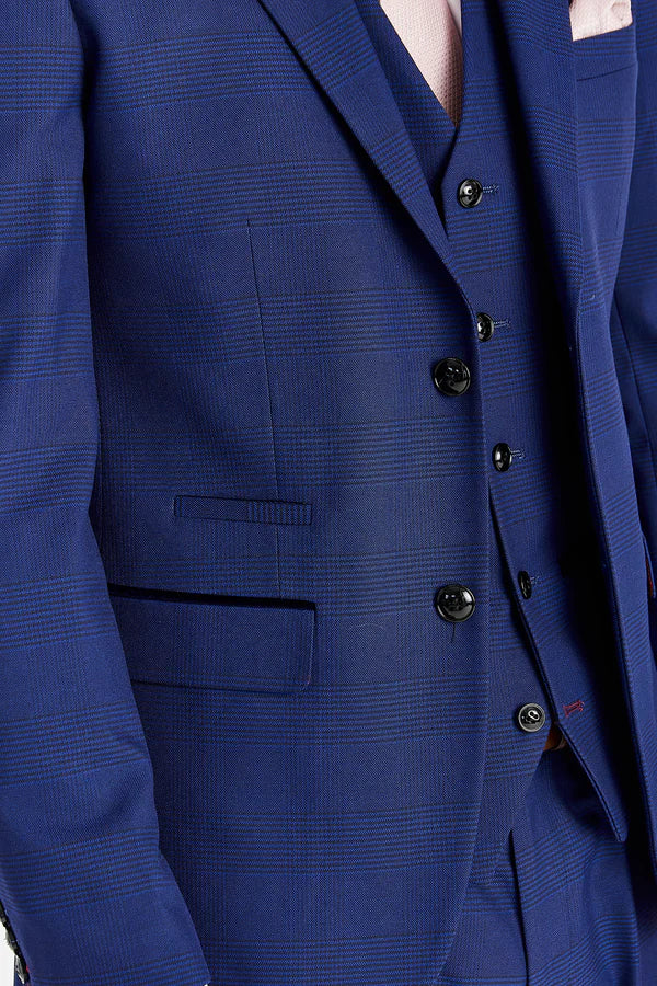 Mark: Navy Check 3-Pc Suit