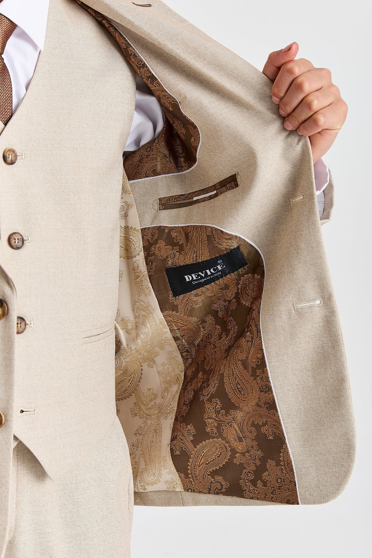 Belmont Boys: Beige 3-Pc Suit