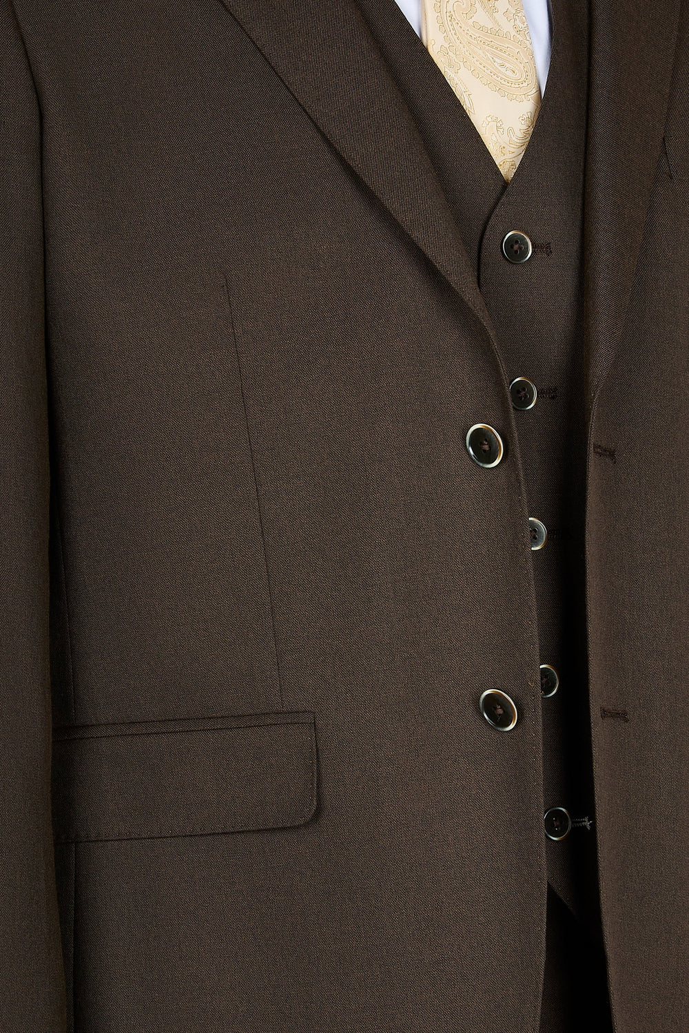 Belmont: Plain Brown 3-Pc Suit