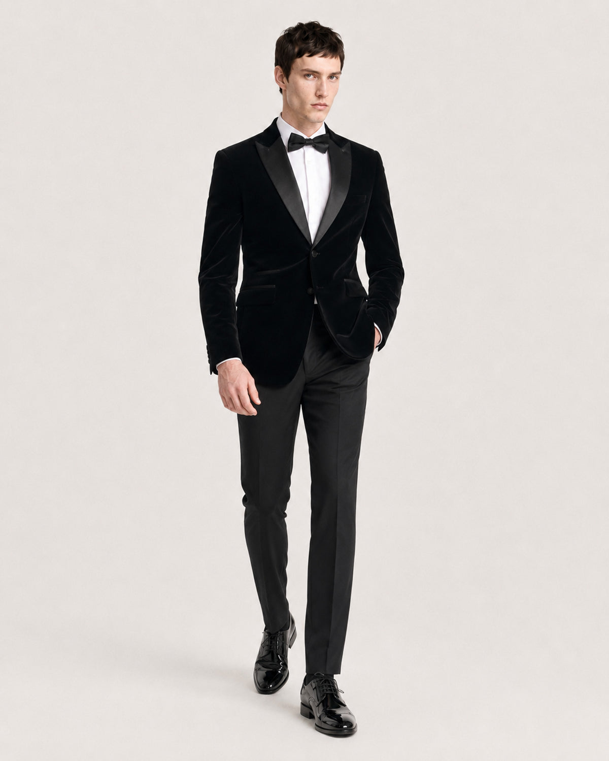 Rosa: Black Velvet 2-Pc Tux Suit