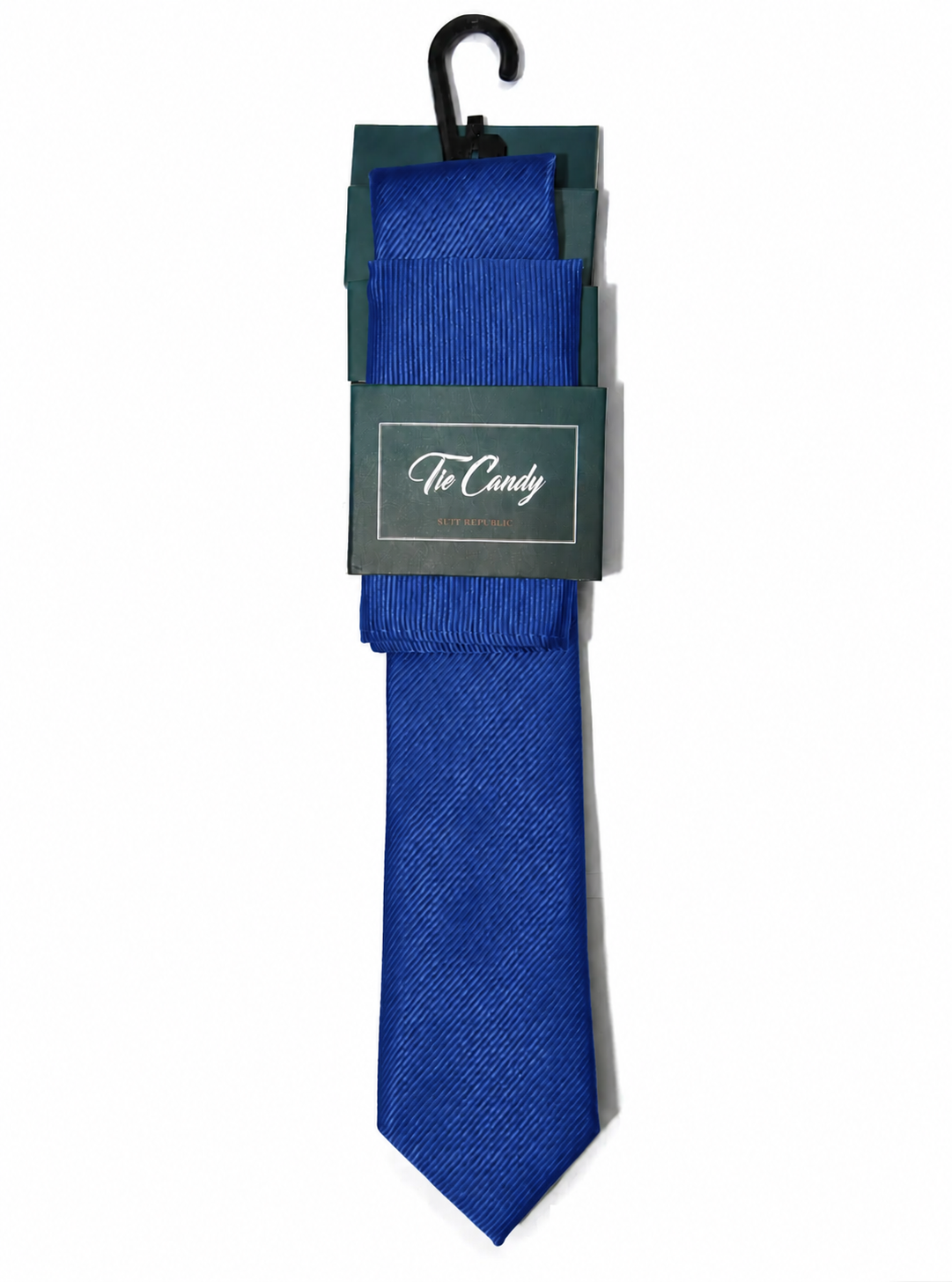 Royal Blue Satin Tie & Pocket Square Set
