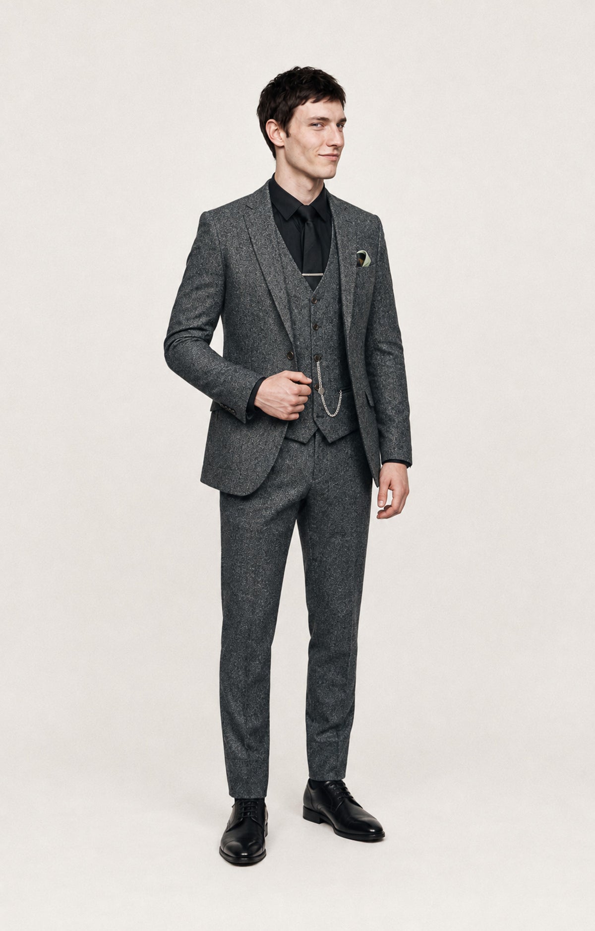 Stoker: Charcoal Tweed 3-Pc Suit