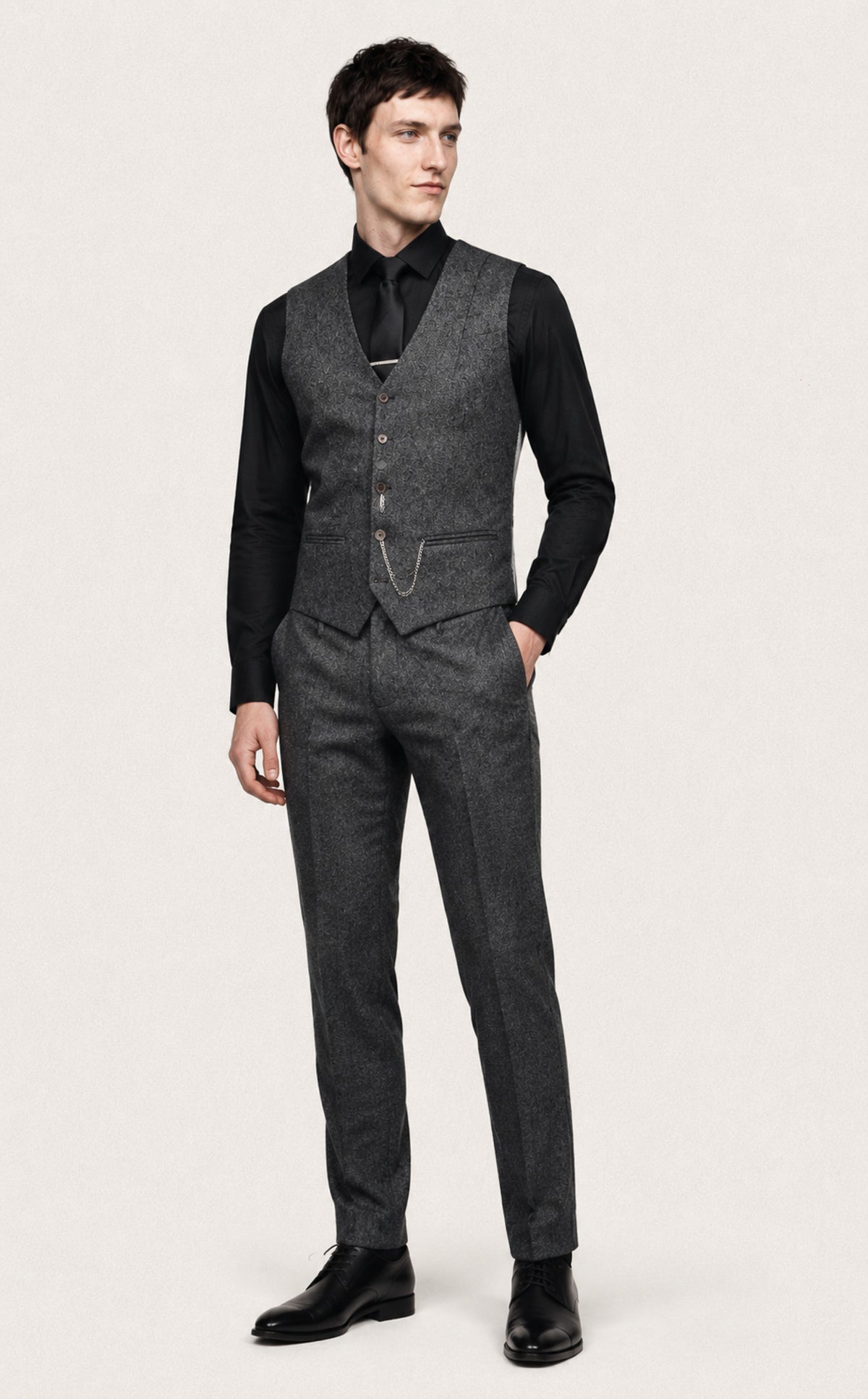 Stoker: Charcoal Tweed 3-Pc Suit