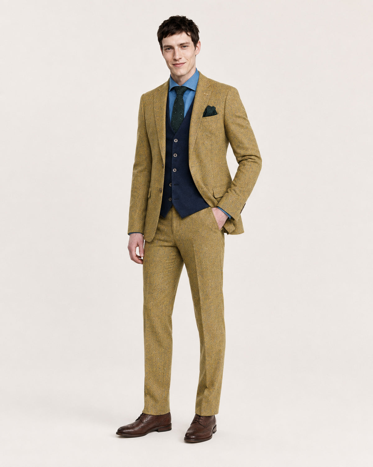 Wilde: Mustard Yellow Tweed 2-Pc Suit