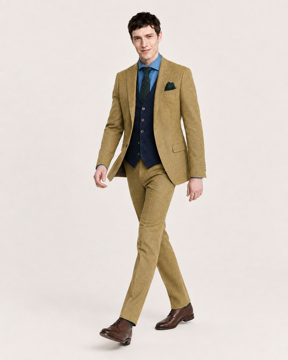 Wilde: Mustard Yellow Tweed 2-Pc Suit