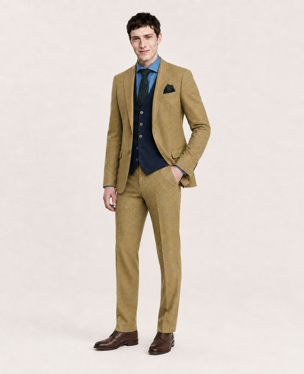 Wilde: Mustard Yellow Tweed 2-Pc Suit