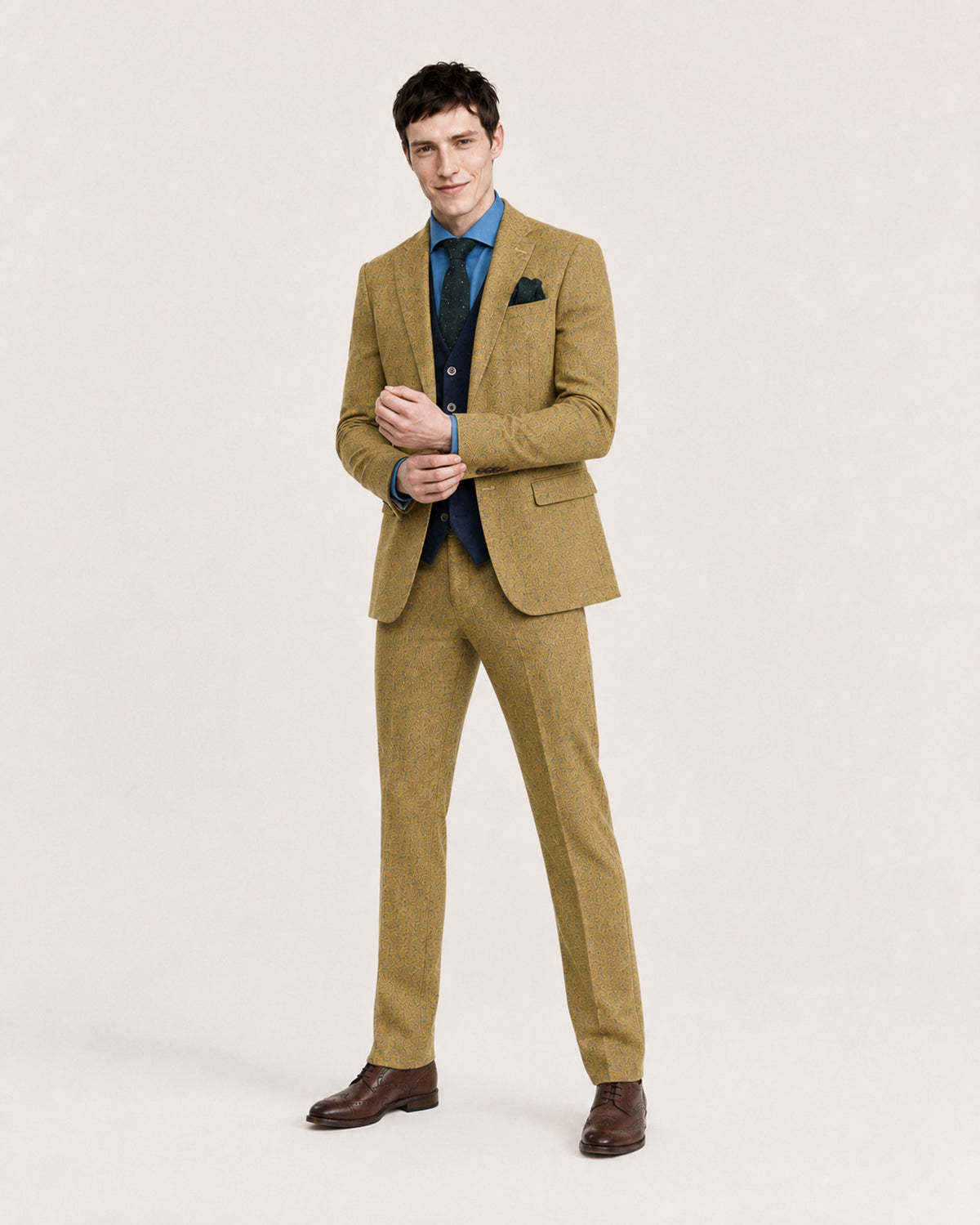 Wilde: Mustard Yellow Tweed 2-Pc Suit
